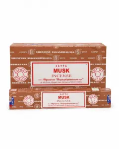 קטורת סאטיה מאסק (Musk), מארז 12 חפיסות, 15 גרם לחפיסה