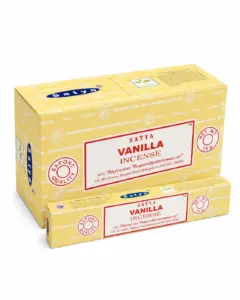 קטורת סאטיה וניל (Vanilla), מארז 12 חפיסות, 15 גרם לחפיסה