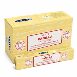 קטורת סאטיה וניל (Vanilla), מארז 12 חפיסות, 15 גרם לחפיסה