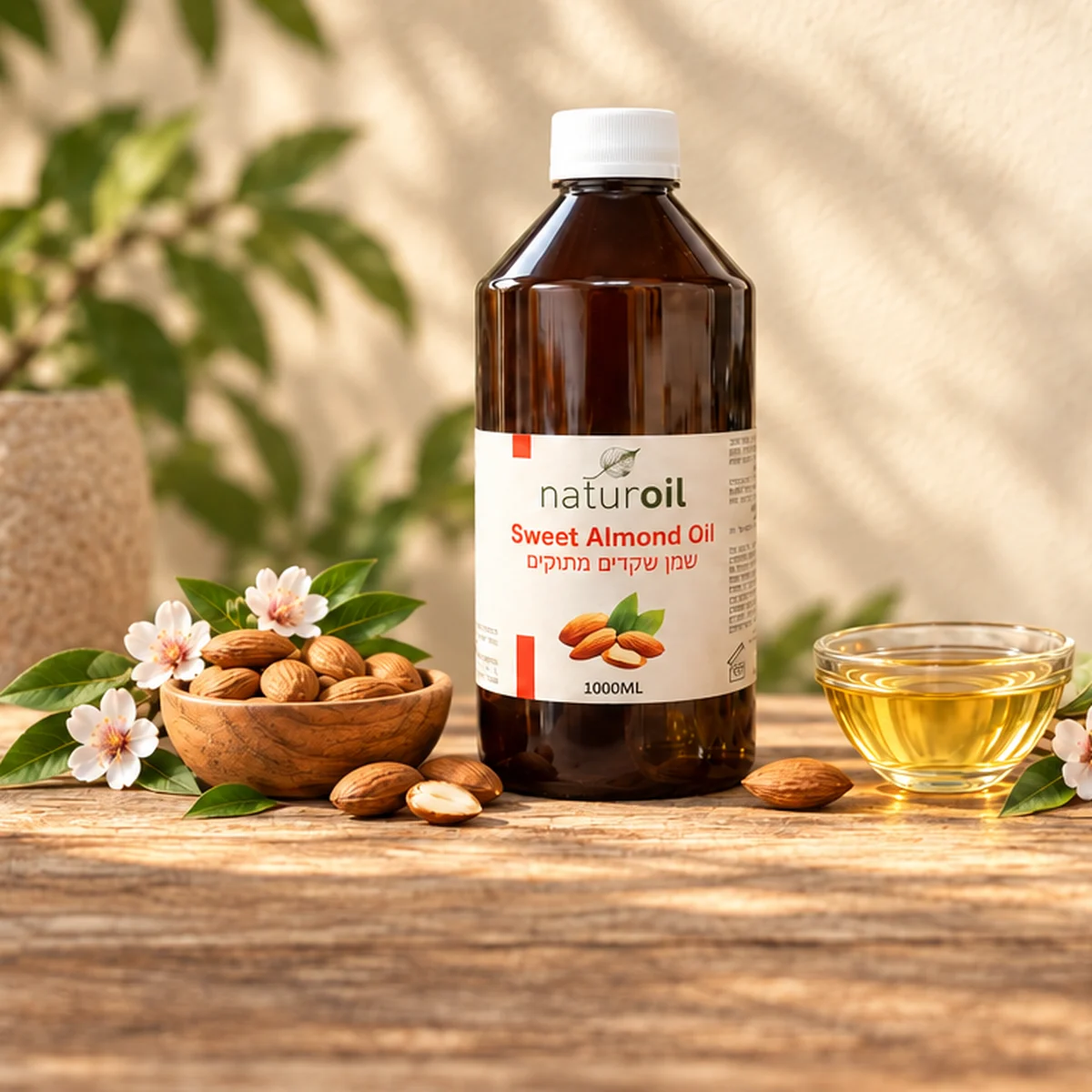 almond-oil-1l-scene שמן שקדים 1 ליטר Nature Oil