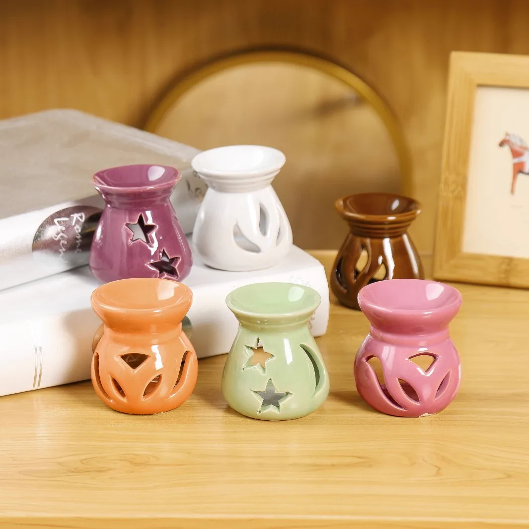 mini-ceramic-oil-burner-colorful מבערים מיני מקרמיקה בצבעים ובדוגמאות שונים